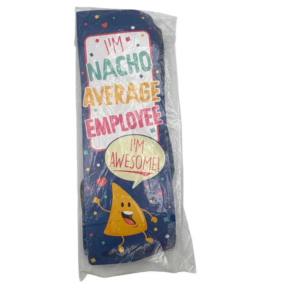 Nacho‎ Average Employee Funny Novelty Crew Socks Blue Coworker Gift NEW